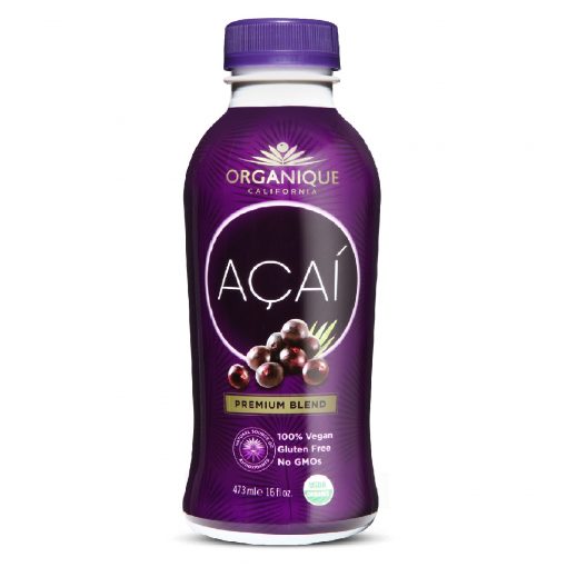 Buy Organiqe Acai Berry Juice 16oz for delivery in the US & Canada. All Natural. USDA Organic. Vegan. Gluten-Free. Non-GMO. Preservative Free.