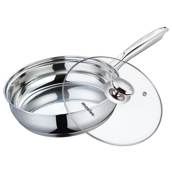 Masflex 24cm Stainless Steel Frypan with Lid - Carlo Pacific