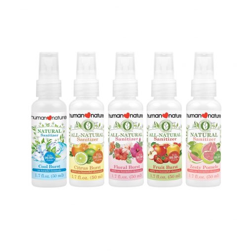 Buy Human Nature Sanitizer 50ml with 60% alcohol to keep your hands protected from 99.9% of germs. Ships to US and Canada via CarloPacific.com
