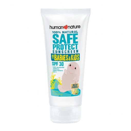 Buy Human Nature Sunscreen for Babies and Kids, with SPF30 that protects skin from 97% of UVB and UVA rays. Ships to US and Canada via CarloPacific.com