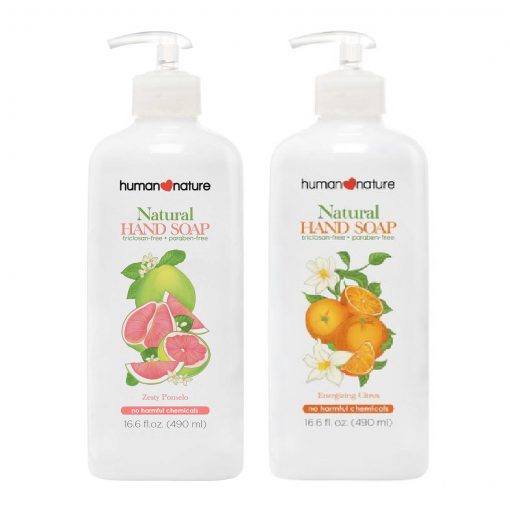 Buy Human Nature Hand Soap, a triclosan-free, non-drying, mild, and eco-friendly plant-based cleanser. Ships to US and Canada via CarloPacific.com