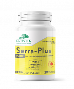 Reduce pain and inflammation of the body with highly effective, fast acting, and natural supplement - Provita Serra-Plus Forte. Delivery in the US and Canada