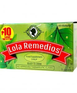 Shop all-natural Lola Remedios Food Supplement Syrup for body pain, sore throat, clogged nose, cough and colds. Ships to US & Canada via CarloPacific.com.