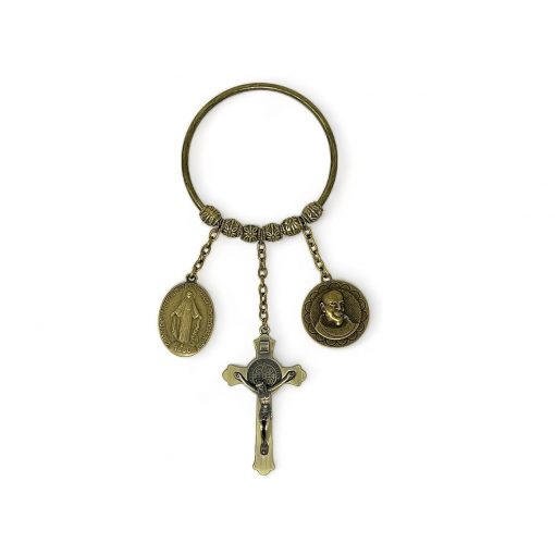 Padre Pio, Jesus, and Miraculous Medal Door Chimes/Hanger for Protection and Healing | Available in Antique & Bronze